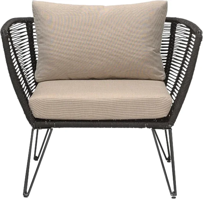 Chaise longue Mundo, Schwarz, métal
