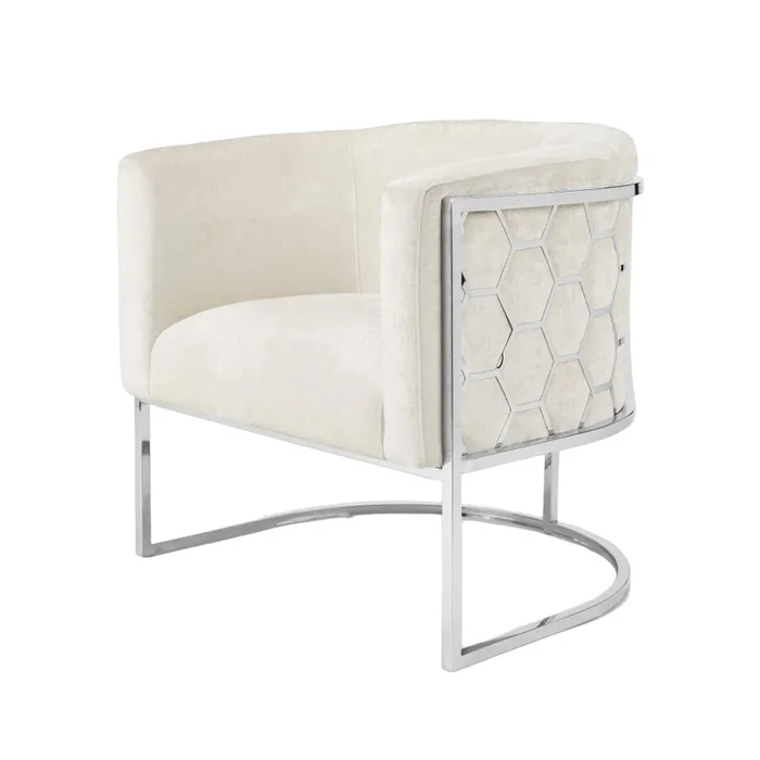 Chaise nid d’abeille : Lin ivoire