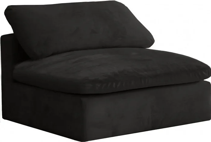 Chaise sans accoudoirs confortable rembourrée en fibre de velours Cosy Velvet