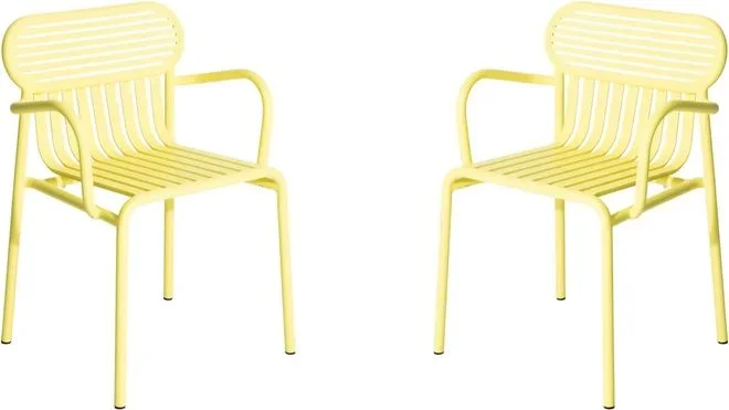 Chaise Week-end avec accoudoirs – Set de 2 Petite friture Jaune