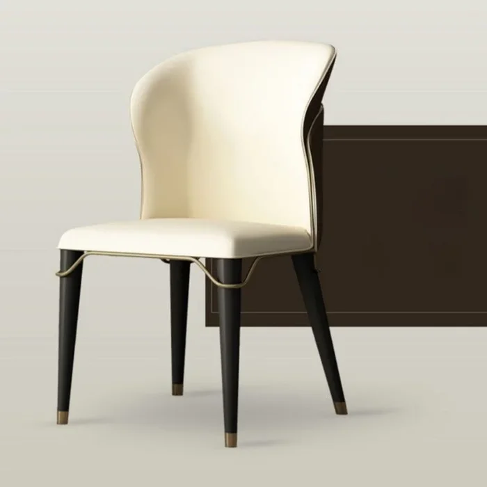 Chaises de dos solides sans bras scandinaves chaises en cuir pour cuisine