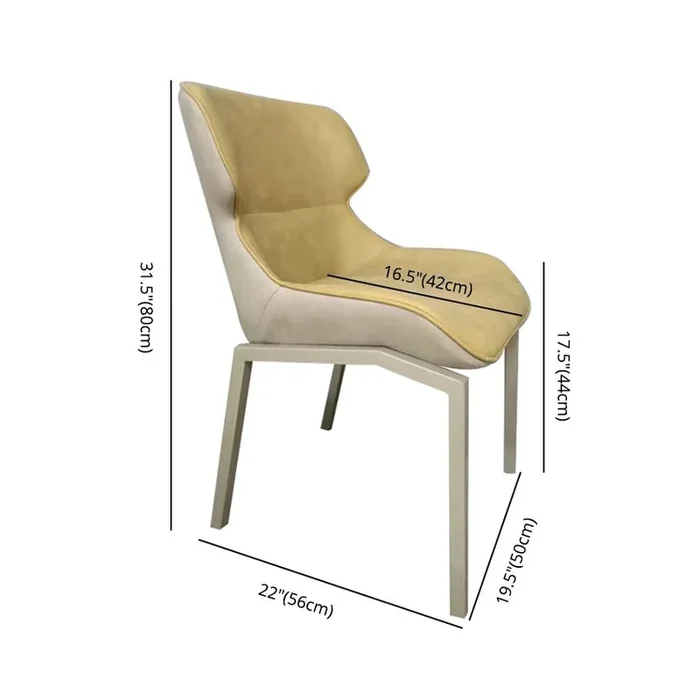 Chaises en métal de style glam set en arrière solide
