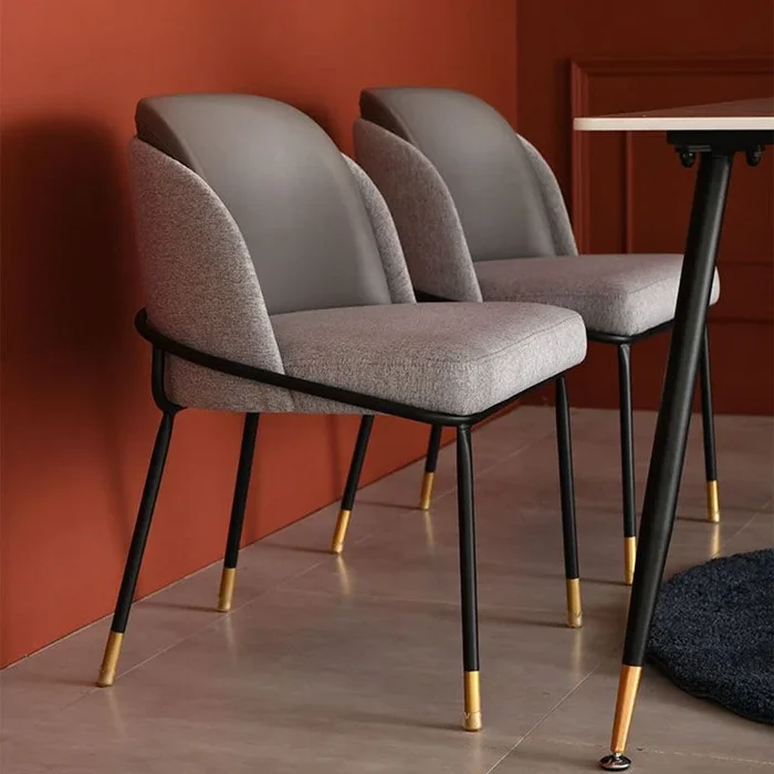 Chaises latérales de tissu à manger scandinave