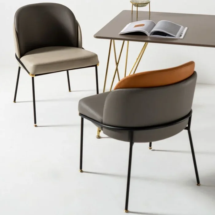 Chaises latérales rembourrées de style minimaliste sans bras sans bras sans arme