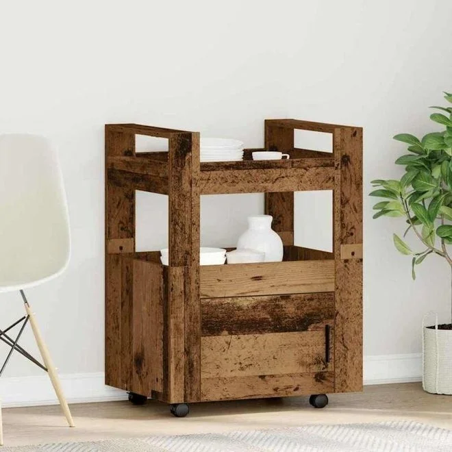 Chariot de cuisine Bois ancien 60 x 45 x 80 cm Vidaxl