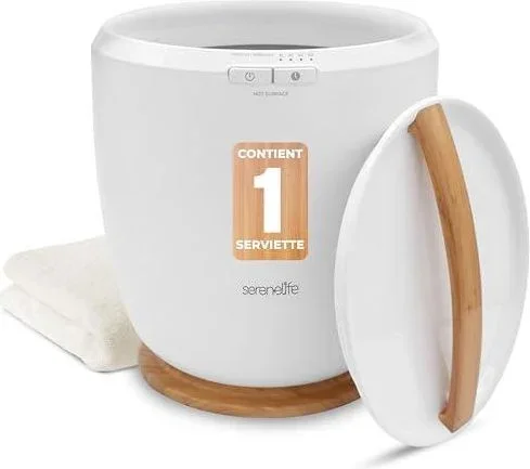 Chauffe-Serviettes de Luxe pour Salle de Bain – Seau Chauffant avec Arrêt Automatique et Support pour Disque Parfumé – Chauffe 1 Grande Serviette – De