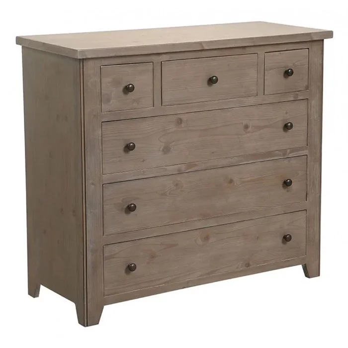 Commode 6 tiroirs bois marron – first