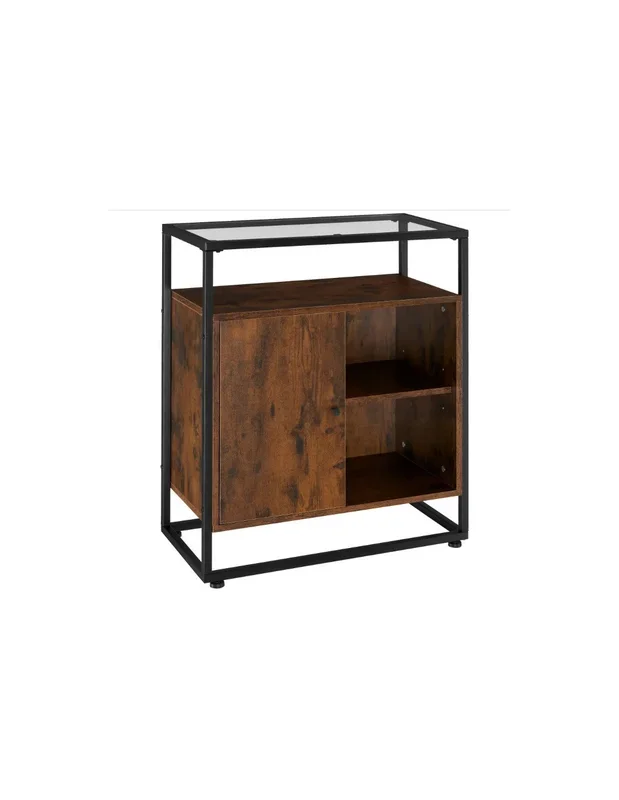 Commode avec placard bois foncé Industriel Commode de salon Commode chambre