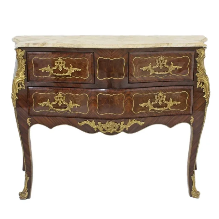 Commode baroque Casa Padrino marron avec plateau en marbre crème 120 cm fait main – Meubles baroques de style ancien