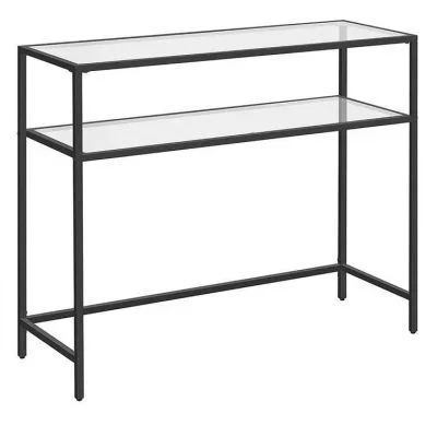 Console en métal et verre trempé Bryce (Noir)