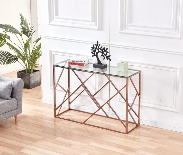 Console GEOMAG Gold Verre 120x40x78 cm
