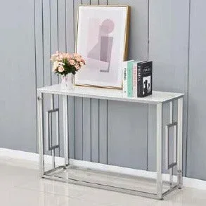 Console Sophie Argent Marbre blanc