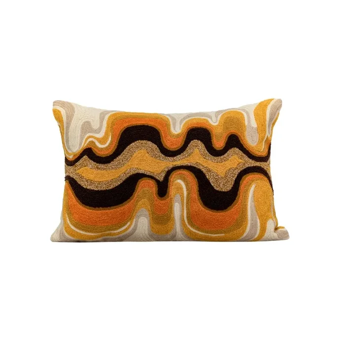 Coussin brodé « Cosmo » – Curcuma
