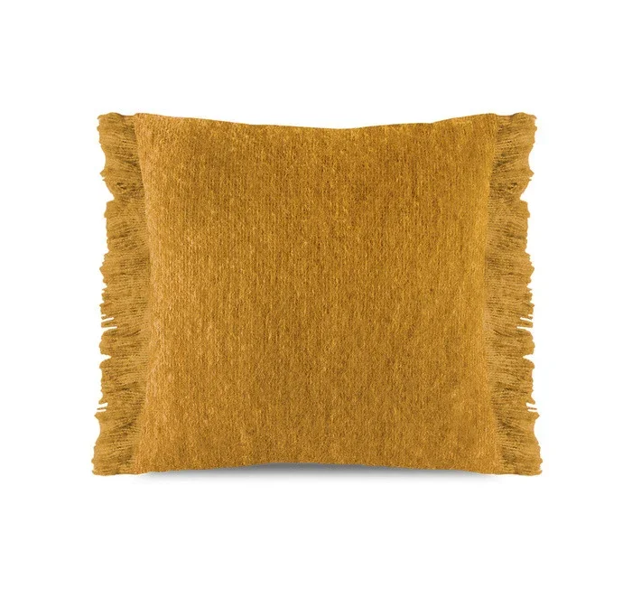 Coussin carré CURRY – 45×45 cm – Mohair – Pôdevache