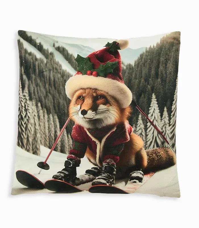 Coussin carré RENARD SKIEUR