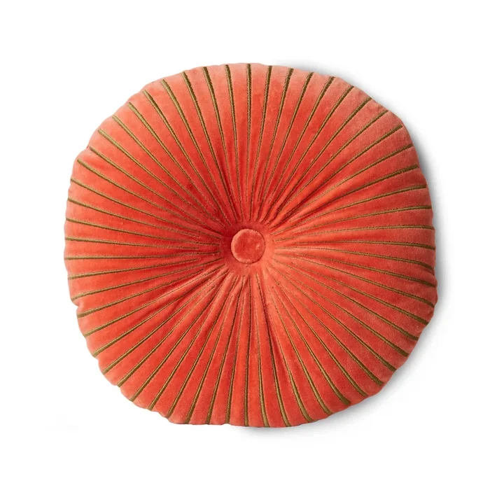 Coussin rond velours « Ripple » – Sienna