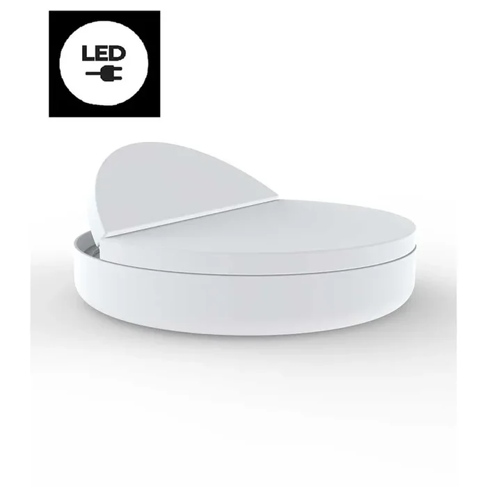 Daybed ULM ø 180 cm H40 cm dossier inclinable Vondom – glace lumineux led blanc