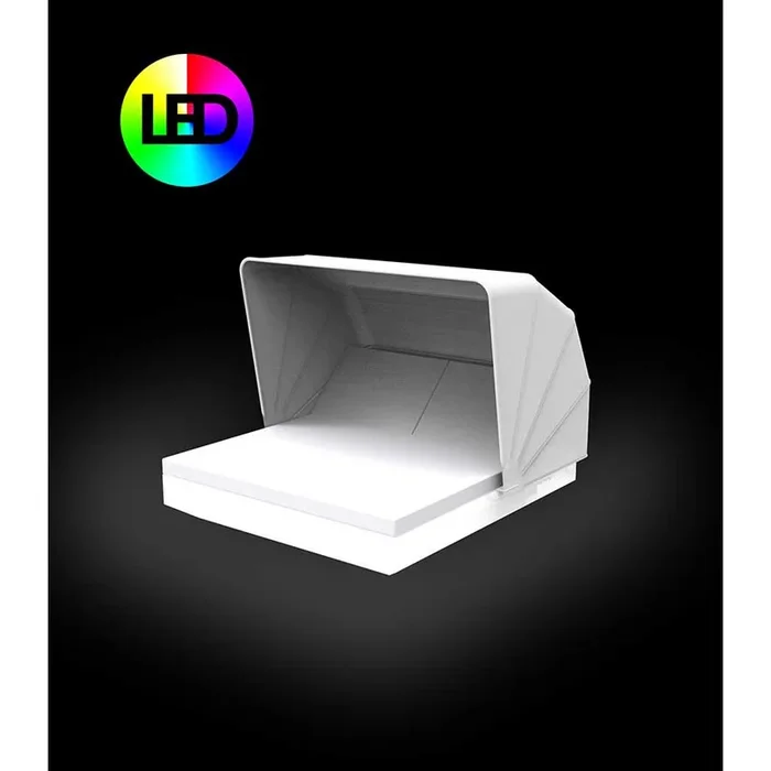 Daybed VELA 200x180xH40 cm banquette inclinable et parasol Vondom – glace lumineux led RGBW