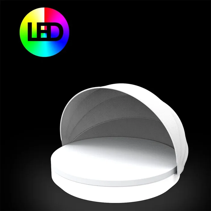 Daybed VELA ø 210 H40 cm banquette fixe avec parasol Vondom – glace lumineux led RGBW