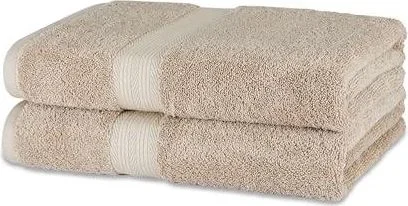 Drap de Bain Grande Taille – 100% Coton Biologique Anti-décoloration, Ultra Doux – 76 x 137 cm, Taupe, Lot de 2 Gris