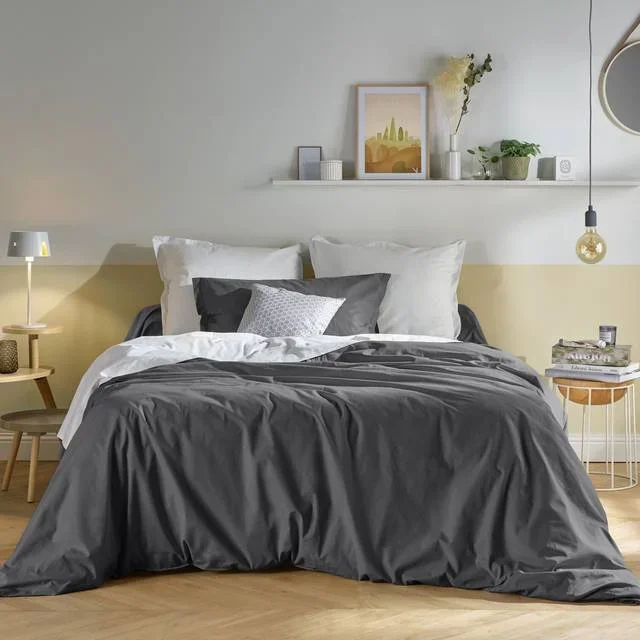 Drap housse coton bio Fil & Sens – Anthracite – 140 x 190 cm