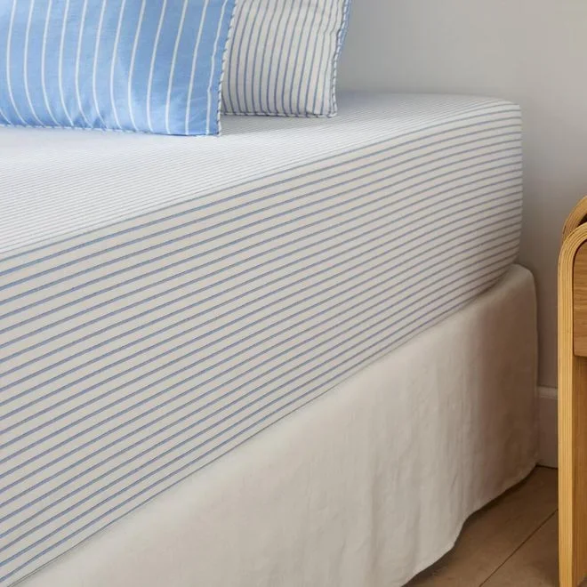 Drap-housse Percale De Coton Bonnet 30 Cm Edward Bleu