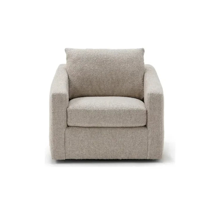 Duke Swivel Club Chair By Verellen in Berber Natural