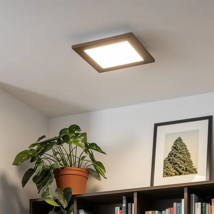 Eglo – Panneau en saillie à intensité variable SALOBRENA 2 WOOD LED/16W/230V 4000K 34×34 cm marron foncé