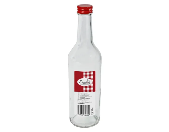 EINKOCHWELT Bouteille en verre avec bouchon à vis rouge 500 ml