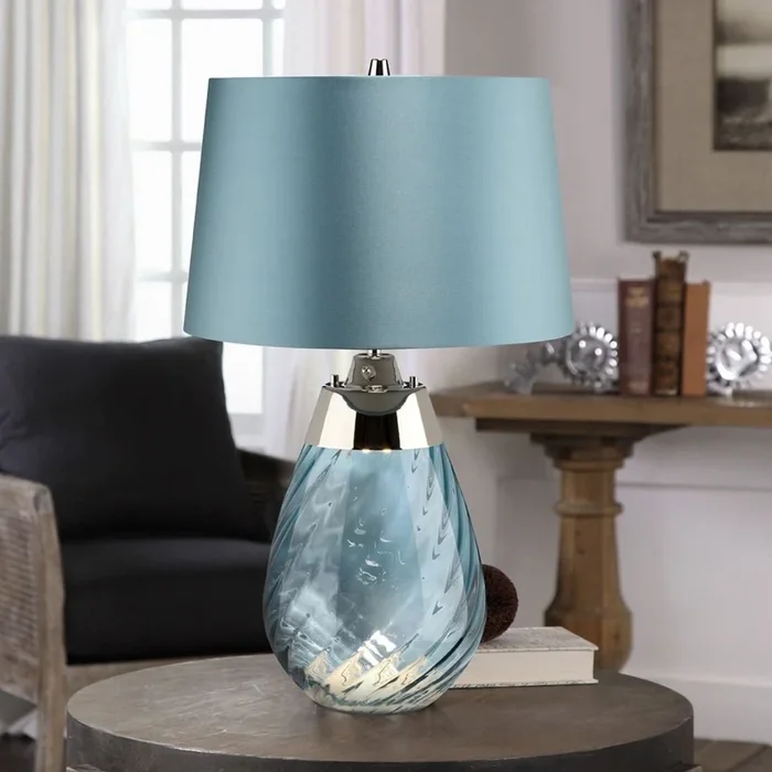Elstead – Lampe de table LED LENA 1xE27/60W/230V + 1xGU10/7W 60,5 cm bleu