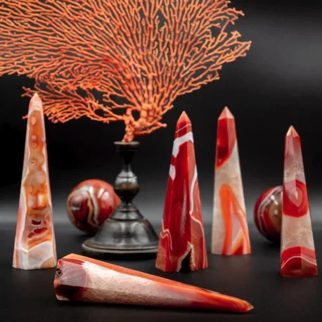 Ensemble de 5 obélisques de Sardonyx