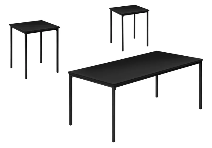 ENSEMBLE DE TABLE – ENSEMBLE 3PCS / NOIR / MÉTAL NOIR