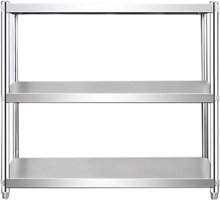 Étagère à plusieurs niveaux | Étagère de rangement de cuisine en acier inoxydable | 3 niveaux | Organiseur de casseroles et poêles à hauteur réglable
