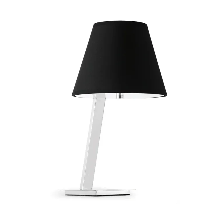 Faro Moma – lampe à poser – 30 x 23 x 44 cm – chrome et noir