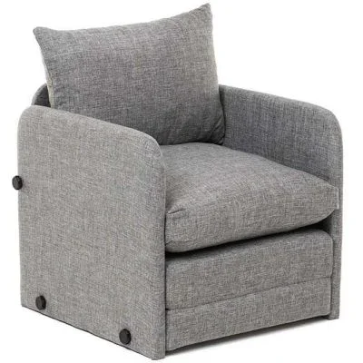 Fauteuil convertible en tissu Saga (Gris clair)