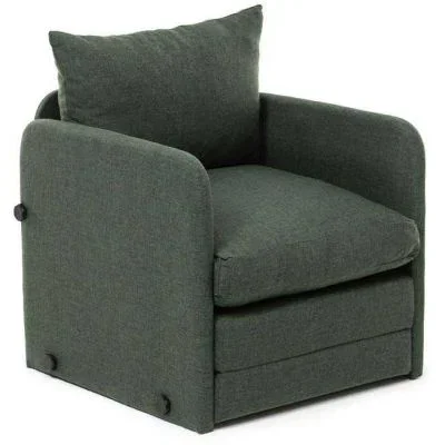 Fauteuil convertible en tissu Saga (Vert)