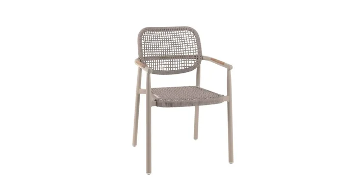 Fauteuil empilable en alu et corde Midleton – Gescova