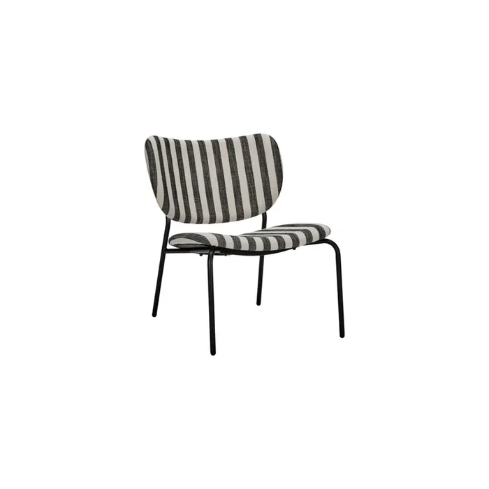 Fauteuil salon, hdlonga, noir/blanc cassé