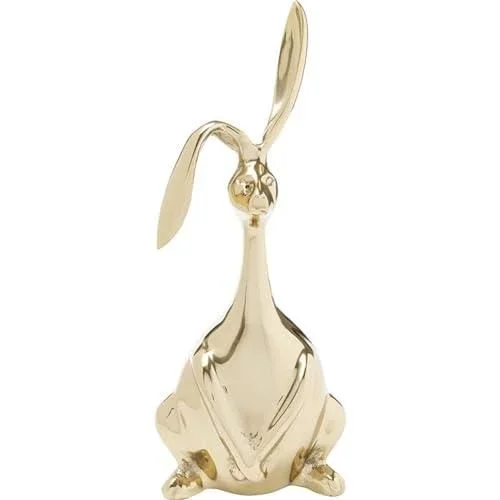 Figurine décorative Design Bunny, Or, Lapin, Aluminium, Faite à la Main, pièce Unique, 52 x 26 x 15 cm (H x l x P) Doré