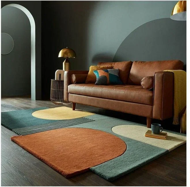 Flair Rugs – Tapis en laine design géométrique Lozenge Multicolore 120×180