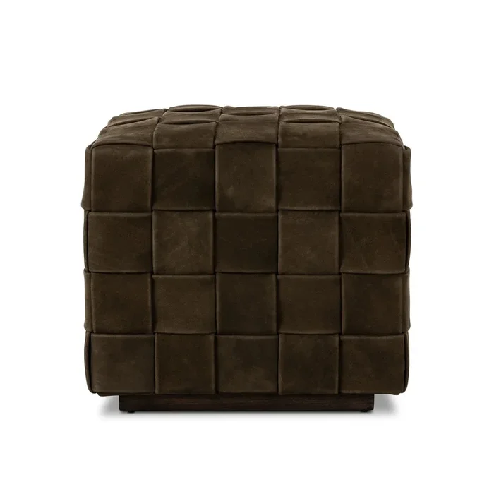 Flores Ottoman – Nubuck Olive | shipping 12/26/2025