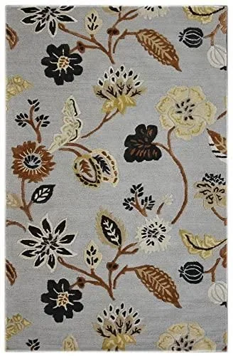 Flowers 1510 Silver 122 x 183 cm Argenté