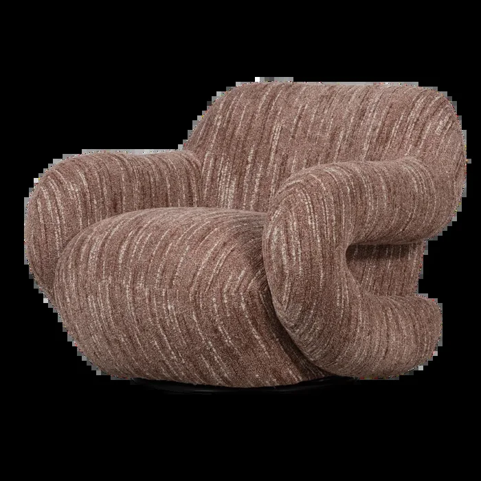 Folke poltrona ciniglia rosa antico melange