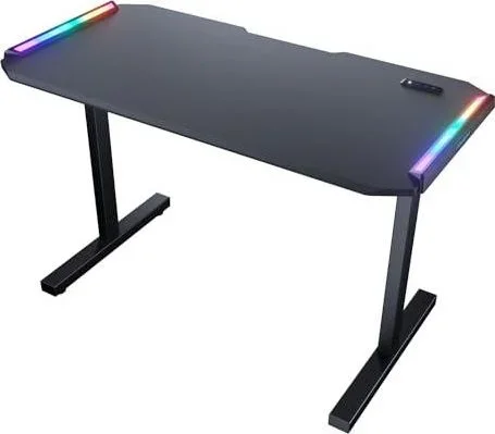 GAMING | BUREAU GAMING | DEIMUS – Design Ergonomique – Surface Spacieuse – Construction Robuste – Système de Gestion des Câbles Intégré – Résistant au Noir