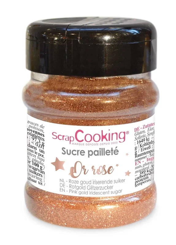 Gold Rose Gold 160g de sucre à paillettes