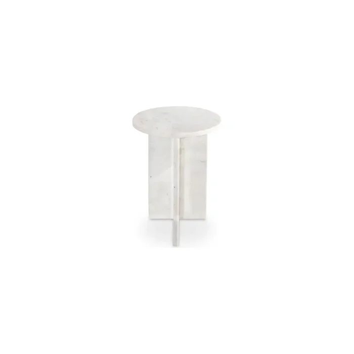 Grace White Marbel Accent Table