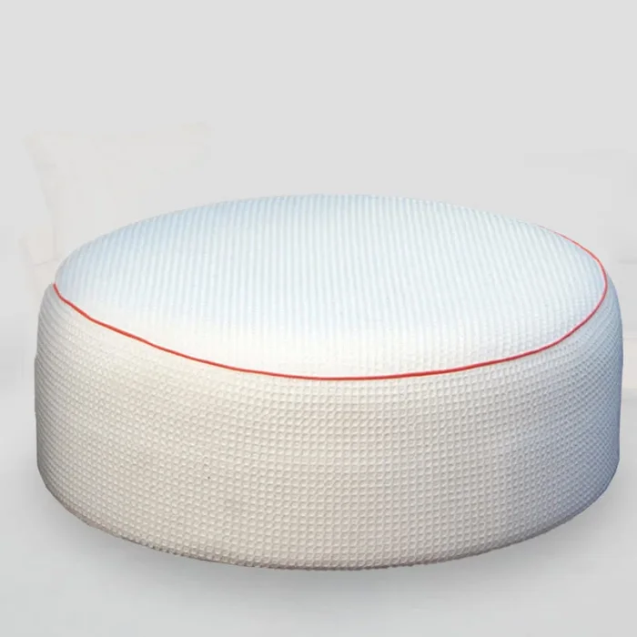 Grand pouf rond extérieur blanc – Ladivine Jardine