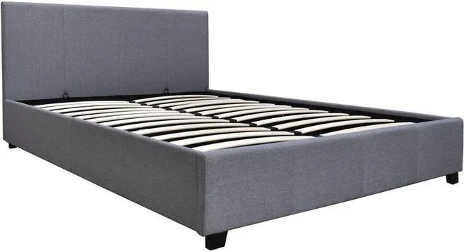 Habitat Et Jardin – Lit double avec coffre Carla – 140 x 190 – Gris
