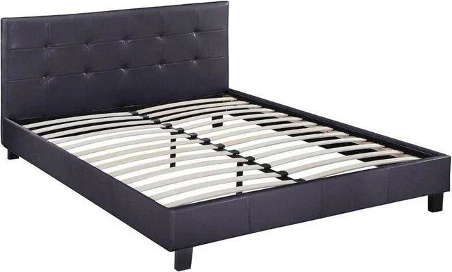 Habitat Et Jardin – Lit double en pvc Julia – 140 x 190 cm – Noir