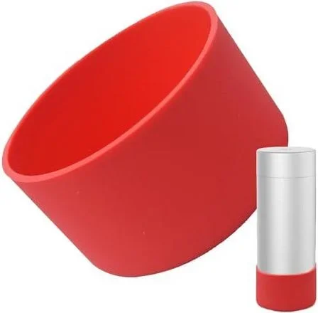 Housse de botte en silicone pour bouteille deau, housse de protection inférieure de tasse – étui de protection en silicone antidérapant pour verres à Rouge